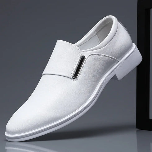 Leather Pointed Toe Men's Formal Dress Loafers for Business Wedding
